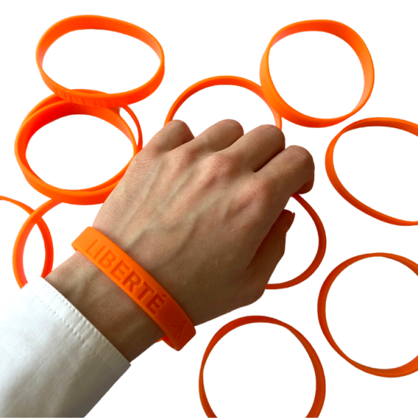 Bracelet silicone orange "Liberté"