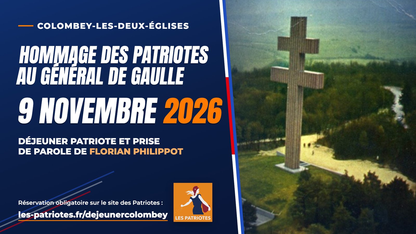 Colombey-les-Deux-Églises, hommage des Patriotes au Général de Gaulle, 9 novembre 2026